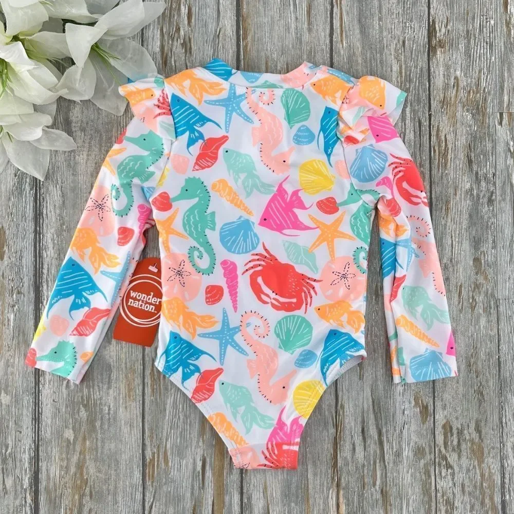 Rash Guard Swimsuit & Bikini Featuring Mini Mouse 2-Pack Size 12M